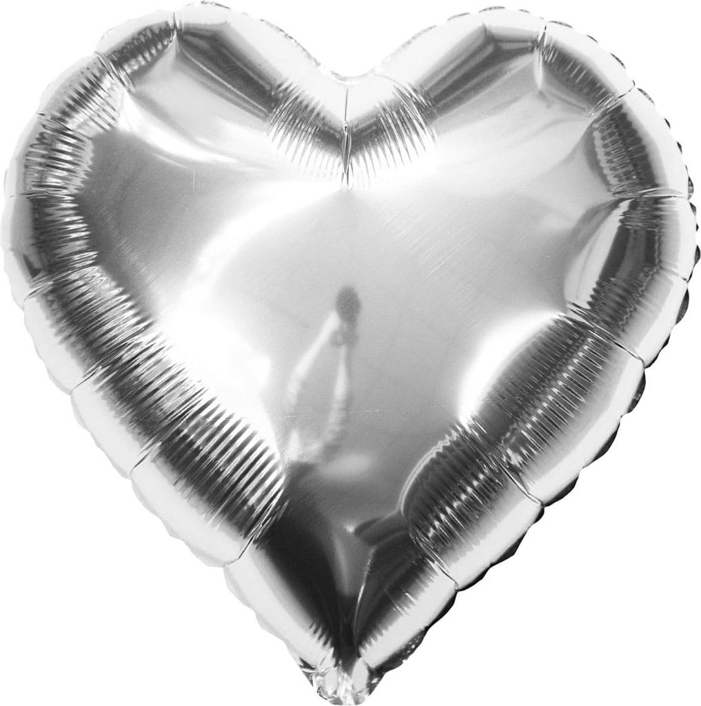 Oblique Unique Folien Luftballon Herz Form Hochzeit Silberhochzeit JGA Hen Party Geburtstag Party - silber