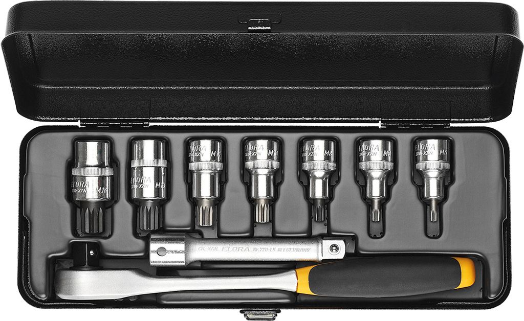 Elora Steckschlüssel-Satz 1/2", XZN, 9-teilig M5-M16, ELORA-770-KXZNK