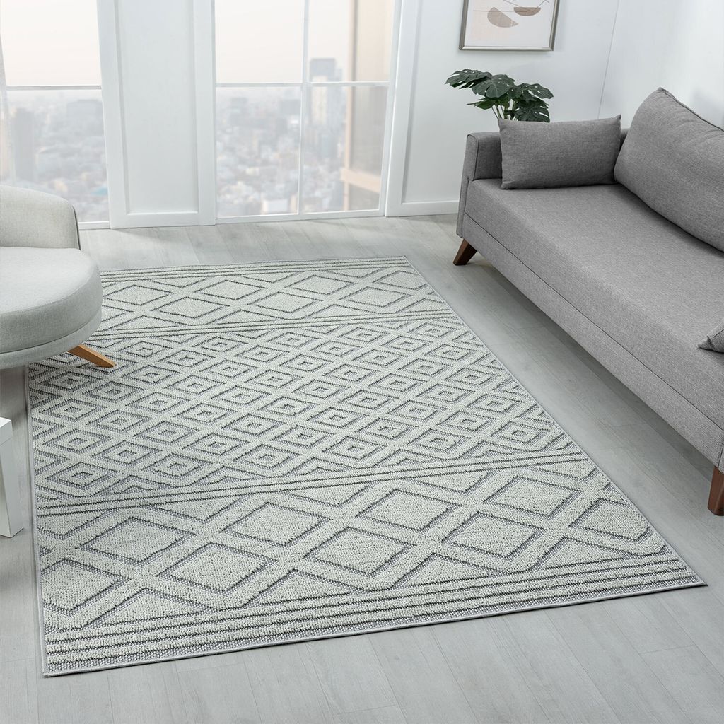 Teppich Boho Hochflor Wohnzimmer, Schlafzimmer, Modern Produktbild 
