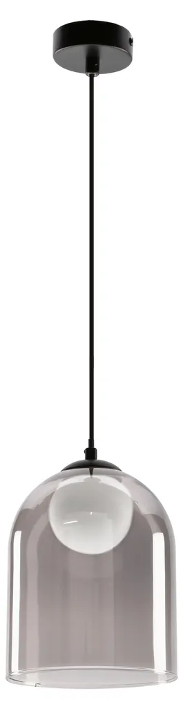 Luminaire suspendu moderne KLEA noir et verre fumé 1xG9 15W chic