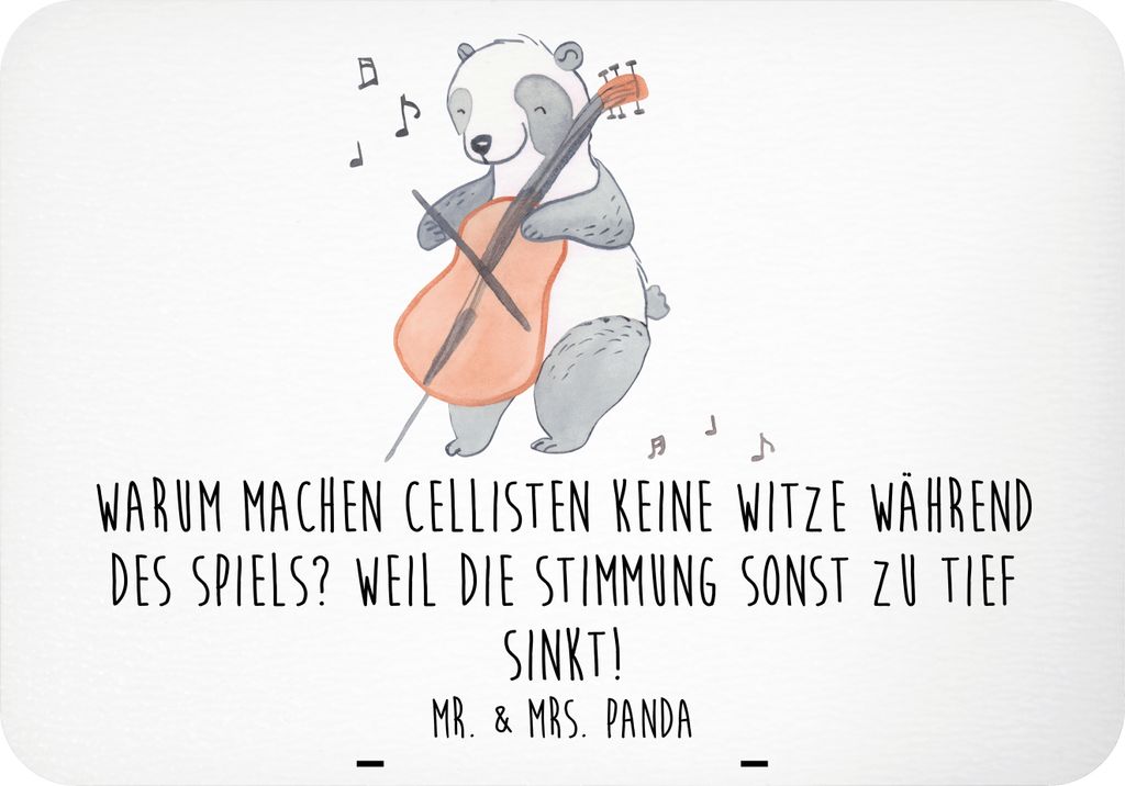 Mr. & Mrs. Panda magnet Cello Witz Verdorben - Weiß - Geschenk, Orchester, Instrument, haftmagnet, Streichinstrument, designmagnet, Musik, Lernen,...