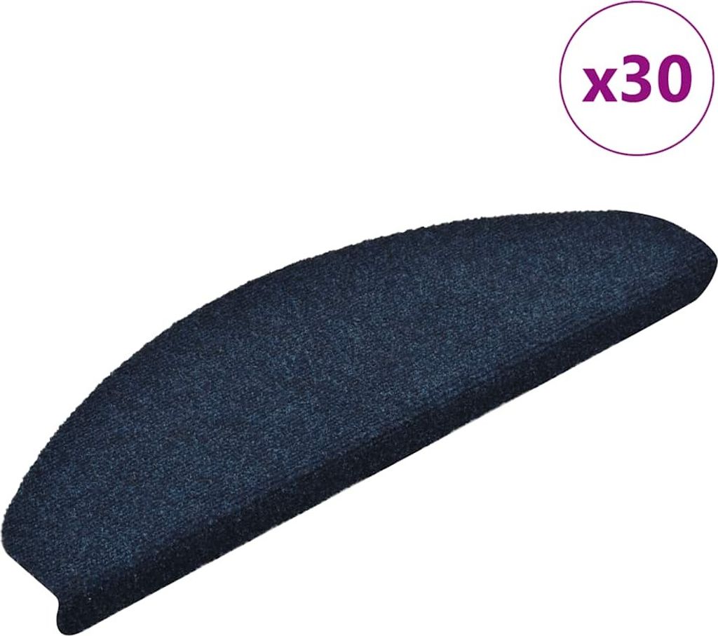 Stufenmatten Selbstklebend 30 Stk. 65x21x4 cm Marineblau Halbrund Groß