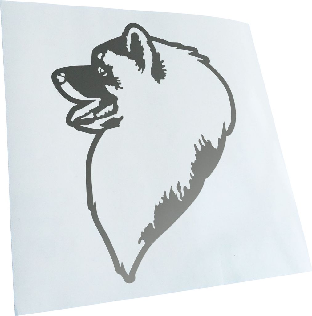 Kiwistar - Autoaufkleber - Keeshond Hund - Silber - 24x18cm - Aufkleber für Auto, Laptop, Fahrrad, LKW, Motorrad mehrfarbig JDM Decal Racing