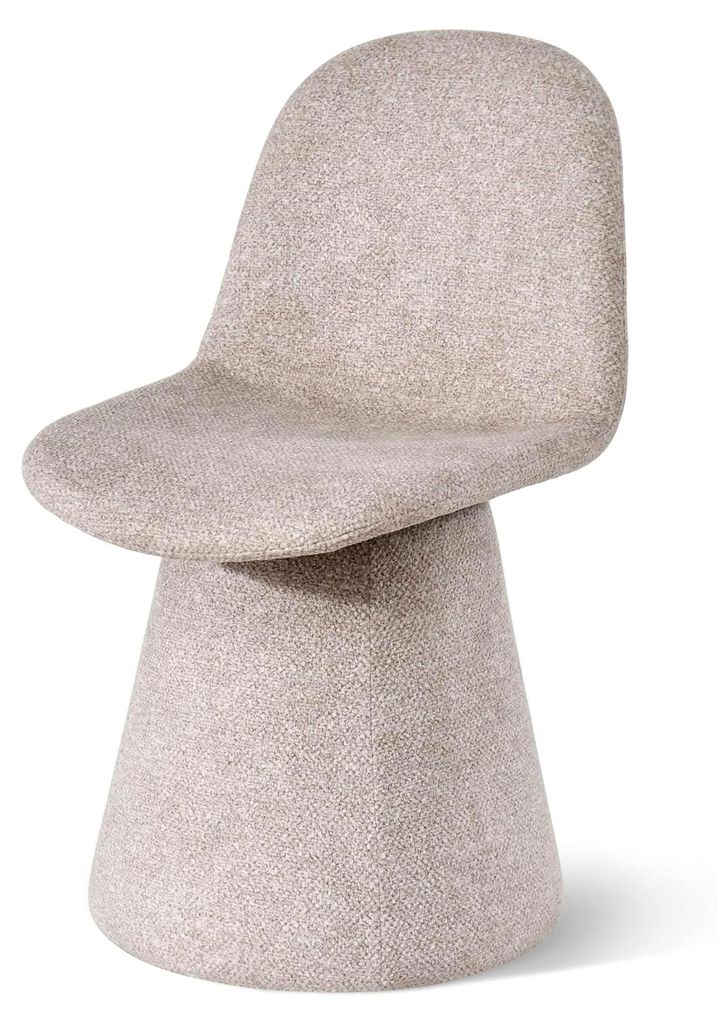 Esszimmerstuhl 360-Grad-Drehstuhl aus Bouclé-Stoff, gepolsterter Stuhl für Küche, Wohnzimmer, Schlafzimmer und Flur, Beige