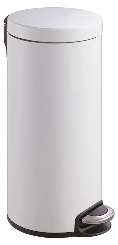 Poubelle de Cuisine 30L Blanche EKO Serene - Design Inox et Couvercle Doux