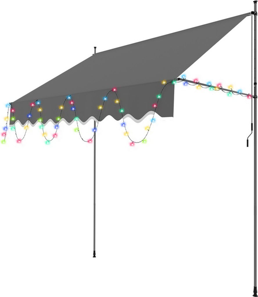 Tenda da sole a pinza Aopunly con LED 200x120cm Tenda da Immagine del prodotto 