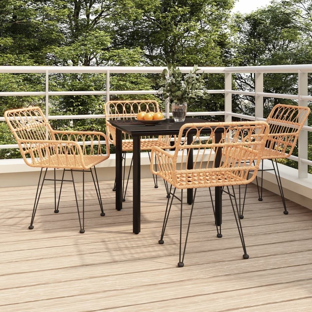 "2026 Promotion" 5-tlg. Garten-Essgruppe - mit Tisch und Stühlen - Poly Rattan - Gartenmöbelset CC9464