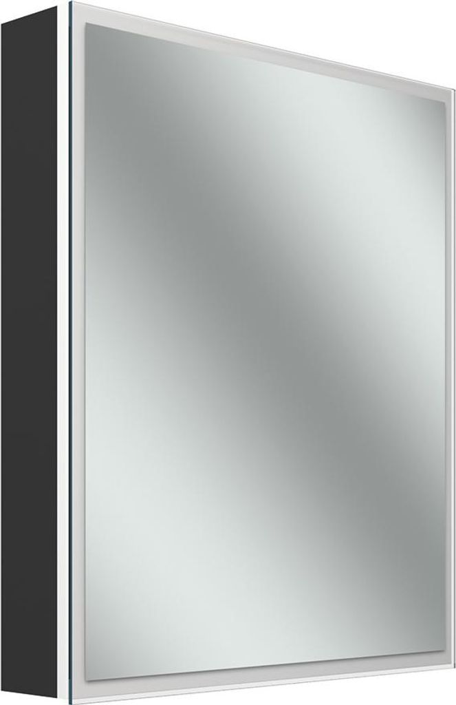 Schneider GLOW D2W Spiegelschrank, eine Tür 60cm, Anschlag links, 613x136x736mm, rundum Beleuchtung, Dim2Warm, 218.062.01.44
