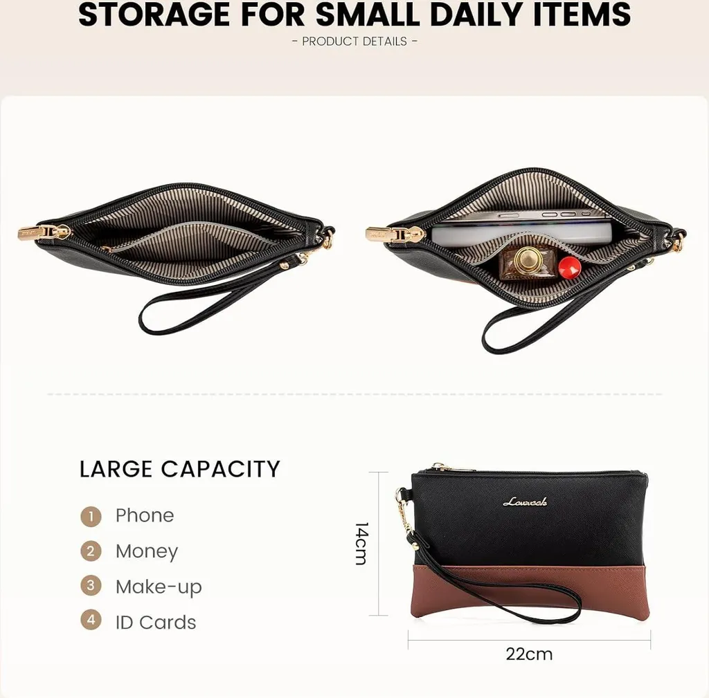 LOVEVOOK Borsa A Tracolla Donna In Pelle PU Trapuntata | Due Misure: M E L, Tracolla Regolabile, Tante Tasche