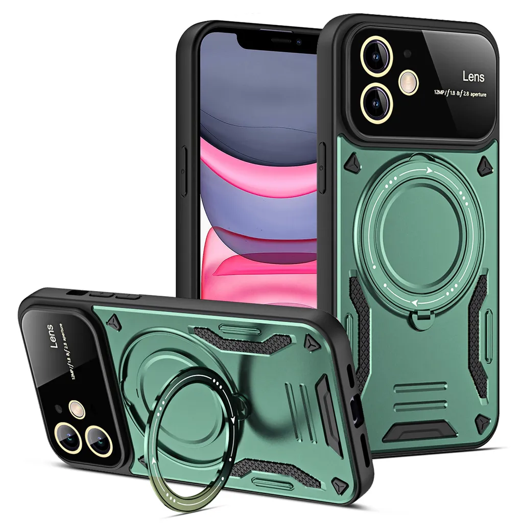 Custodia iPhone 12 Verde Militare: Rugged Case con Anello MagSafe