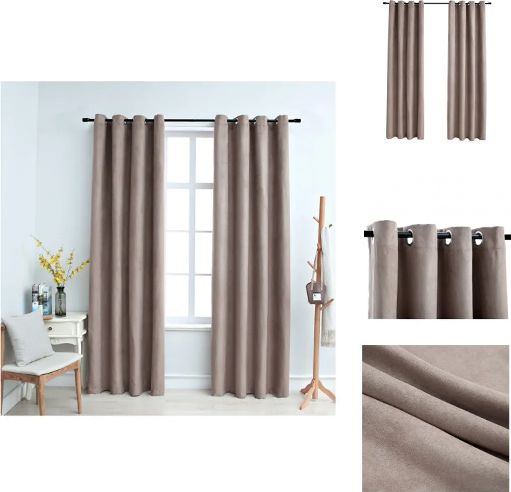 Occasione! 2 Tende Oscuranti vidaXL Taupe 140x225 - Prezzo Shock
