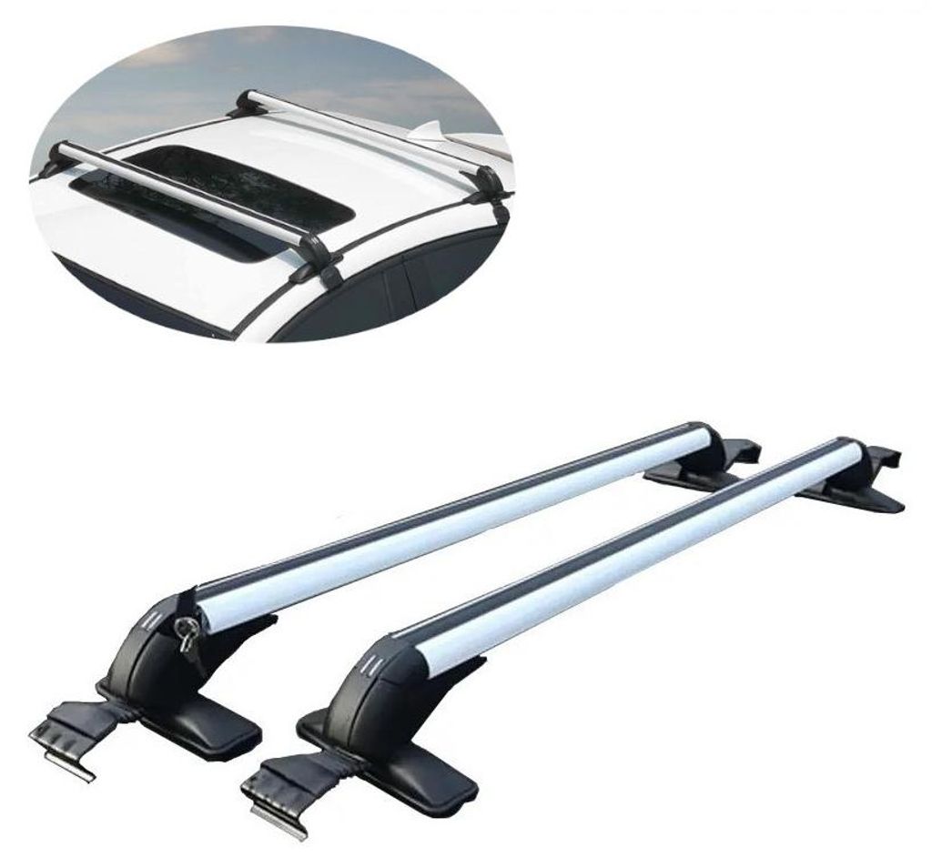 Set aus 2 universellen Querträgern für Dachträger, max. Traglast 75 kg, 110 cm, weiß