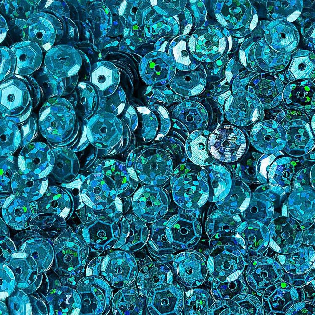 Oblique Unique 1400 Pailletten Konfetti gewölbt - türkis Glitzereffekt