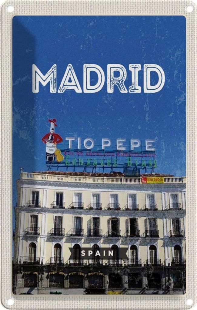 vianmo Blechschild 30x20 cm Madrid Tio Pepe Symbol Bildmotiv Reisemotiv Abenteuer Reisen Urlaub
