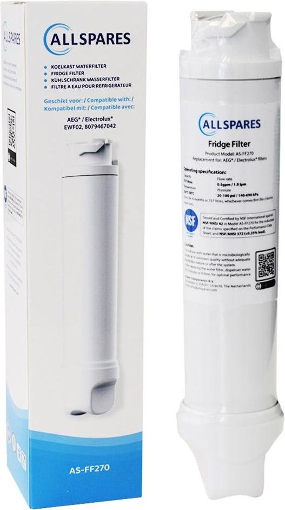 AllSpares Wasserfilter für Kühlschrank geeignet für AS-FF270, EWF02, 8079467042