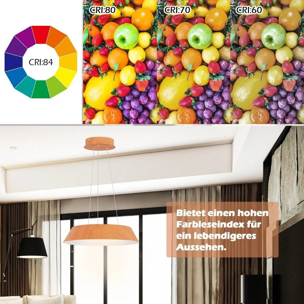 Plafonnier LED design bois naturel 21W économique et haute luminosité