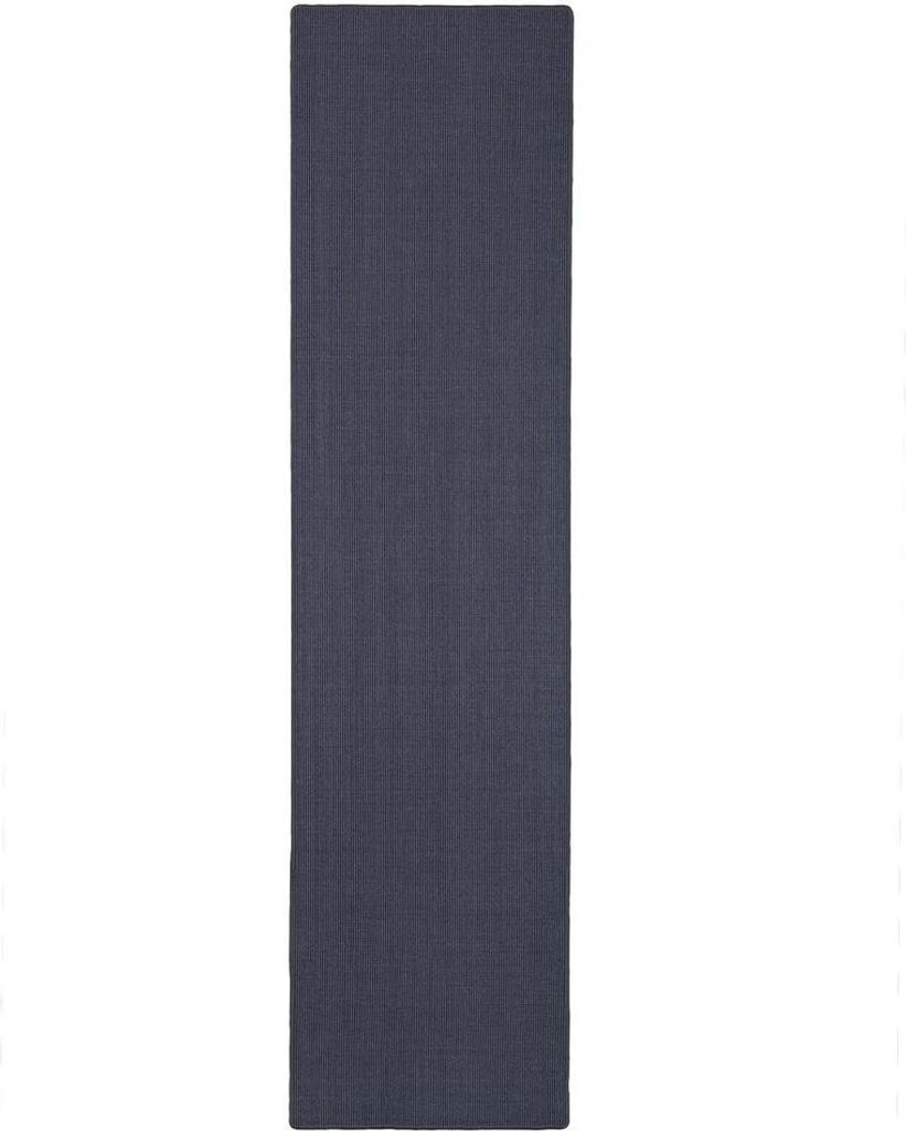 Naturfaser Teppich Sisal Läufer Einfarbig, Größe:80x160 cm, Farbe:Blau