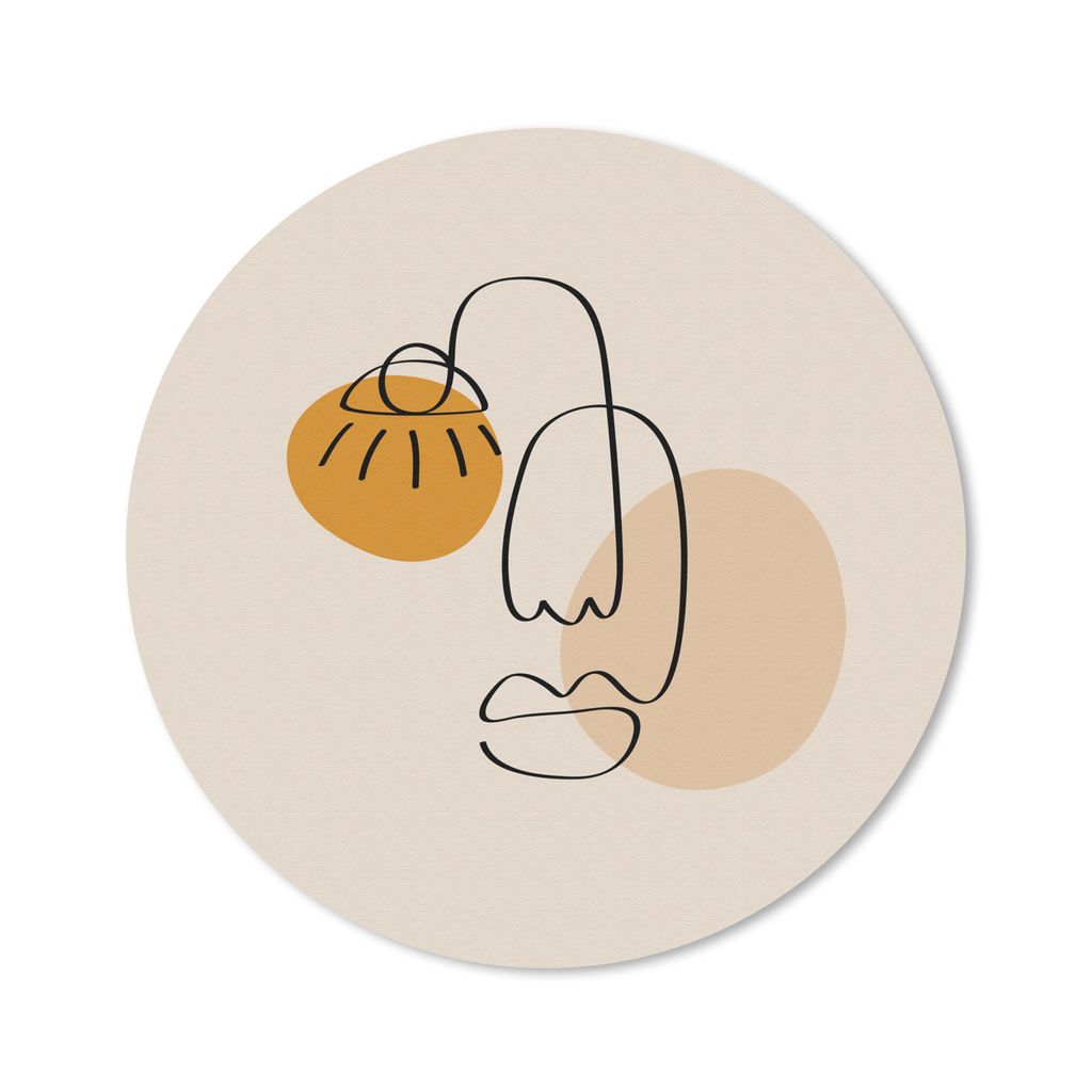 MuchoWow Mauspad Mousepad Minimalismus - Pastell - Gesicht 50x50 cm - Mousepads - Maus Mat - Pad - Mausunterlage - Vinyl