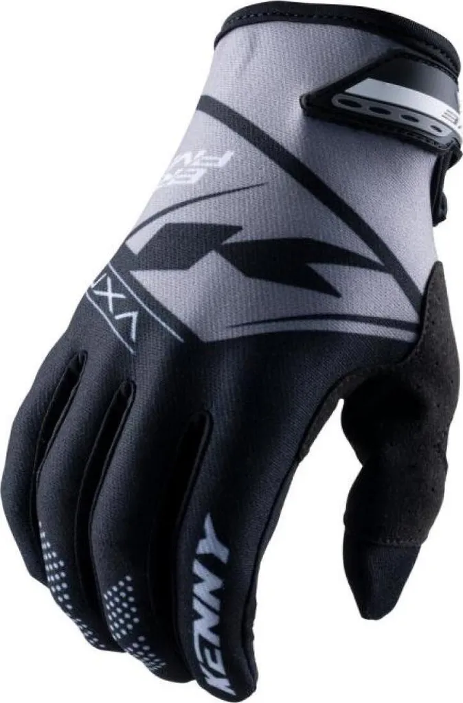 Gants de protection Motocross Kenny Brave Noir et Gris en Taille S