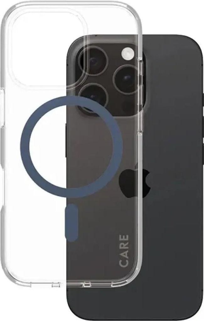 PanzerGlass CARE by Flagship Case Transparent Urban Combat m. Blau MagSafe iPhone 16 Pro, Cover, Apple, Apple - iPhone 16 Pro, Transparent