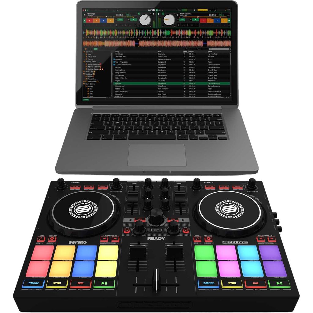 Reloop DJ Controller Ready USB-Bus-betrieben für Serato & djay Pro mit 9 Pad-Modi