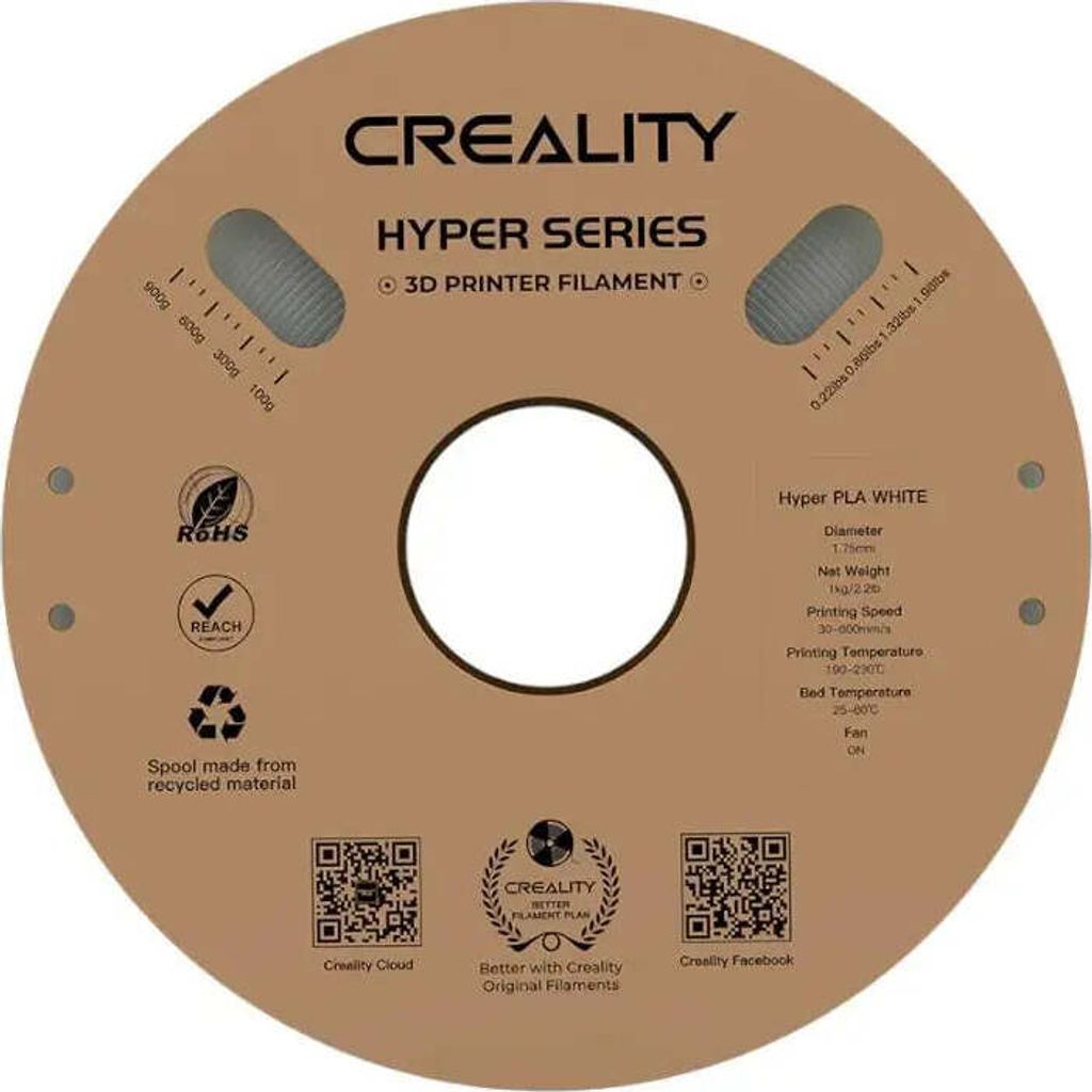 Creality Filament Creality Hyper PLA 1KG / 1.75mm, Weiß Produktbild 4