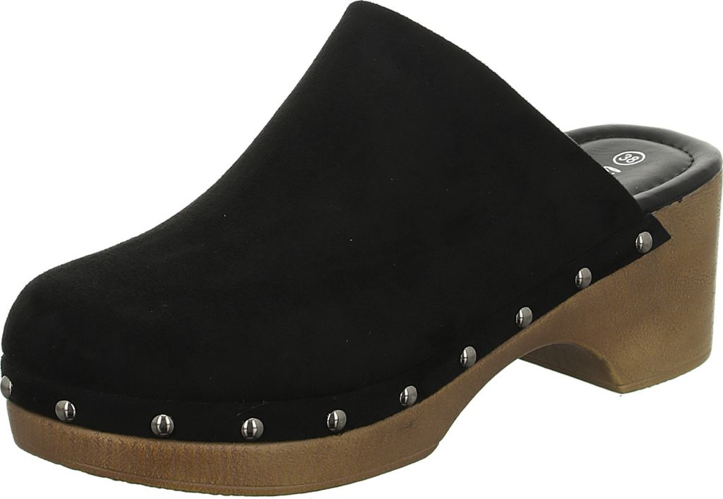 living UPDATED Damen-Clog mit Keilabsatz Schwarz, Produktbild 1