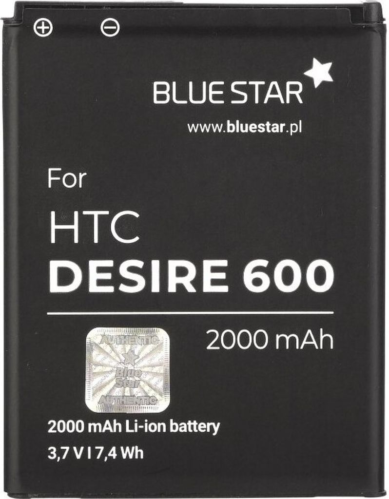Bluestar Akku Ersatz kompatibel mit HTC Desire 600 606t 606w 608 608t 2000 mAh Batterie Handy Acuu PREMIUM BO47100 35H00209-04M
