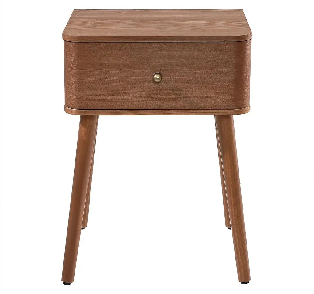 Petit Chevet KARL 42 cm Anti-Chocs - Table de Nuit 1 Tiroir Bords Courbés