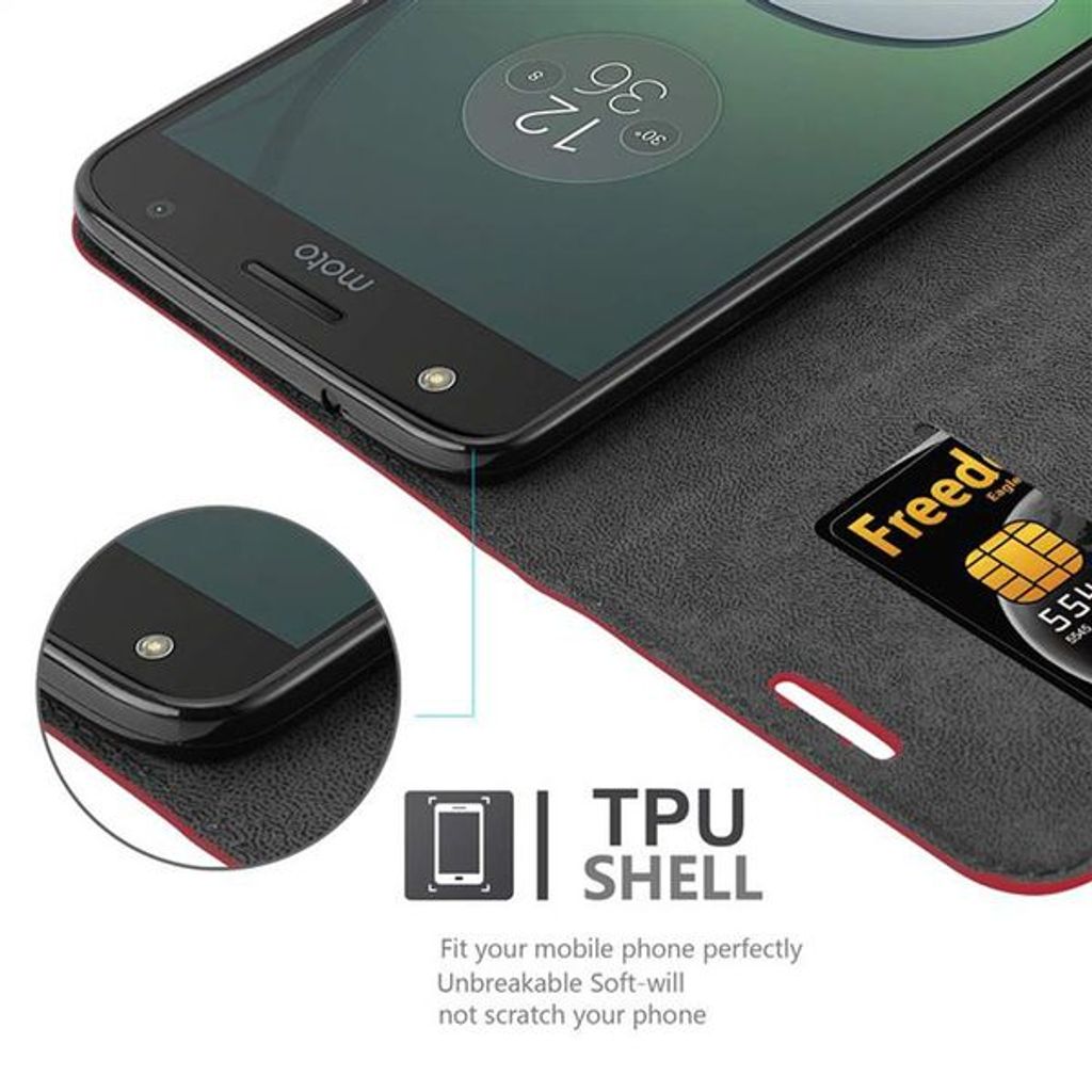 Custodia Cadorabo Flip In Similpelle Marrone Per Motorola Moto Z Play - Con Chiusura Magnetica