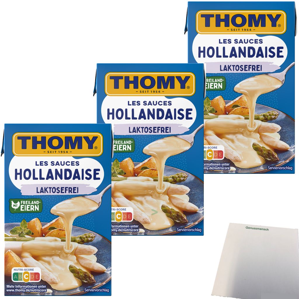 Thomy Les Sauce Hollandaise Lactosefrei 3er Pack (3x250ml Packung) + usy Block