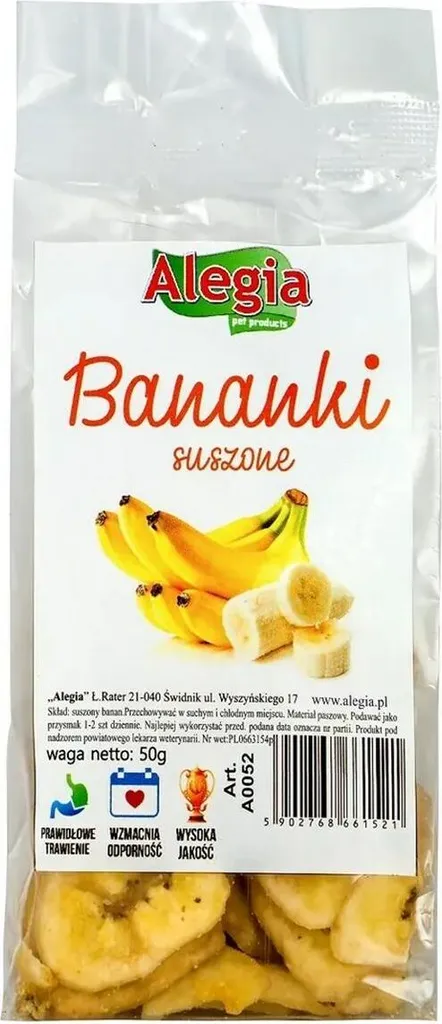 Alegia Banane Essiccate - Integrazione Naturale per Roditori