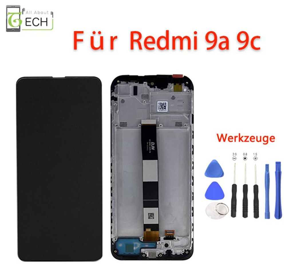 Für Xiaomi Redmi 9A / 9C / 9AT LCD Display mit Rahmen Produktbild 