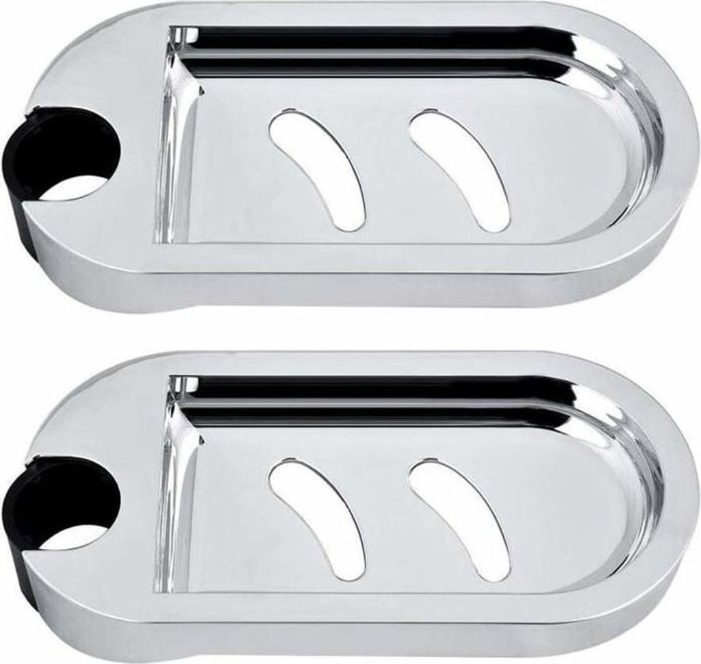 2x Seifenschale für wandmontierte Duschstange, verstellbare Ablage, 25 mm Durchmesser.