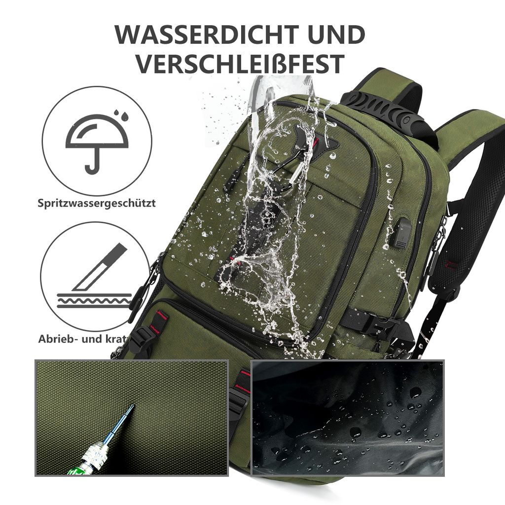 NULSTA Laptop Rucksack 60L, Reiserucksack Handgepäck mit Produktbild 4