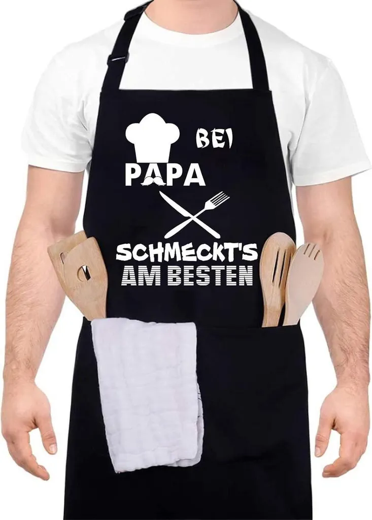 Grembiule da barbecue per uomo nero Regalo di compleanno per la festa del papà