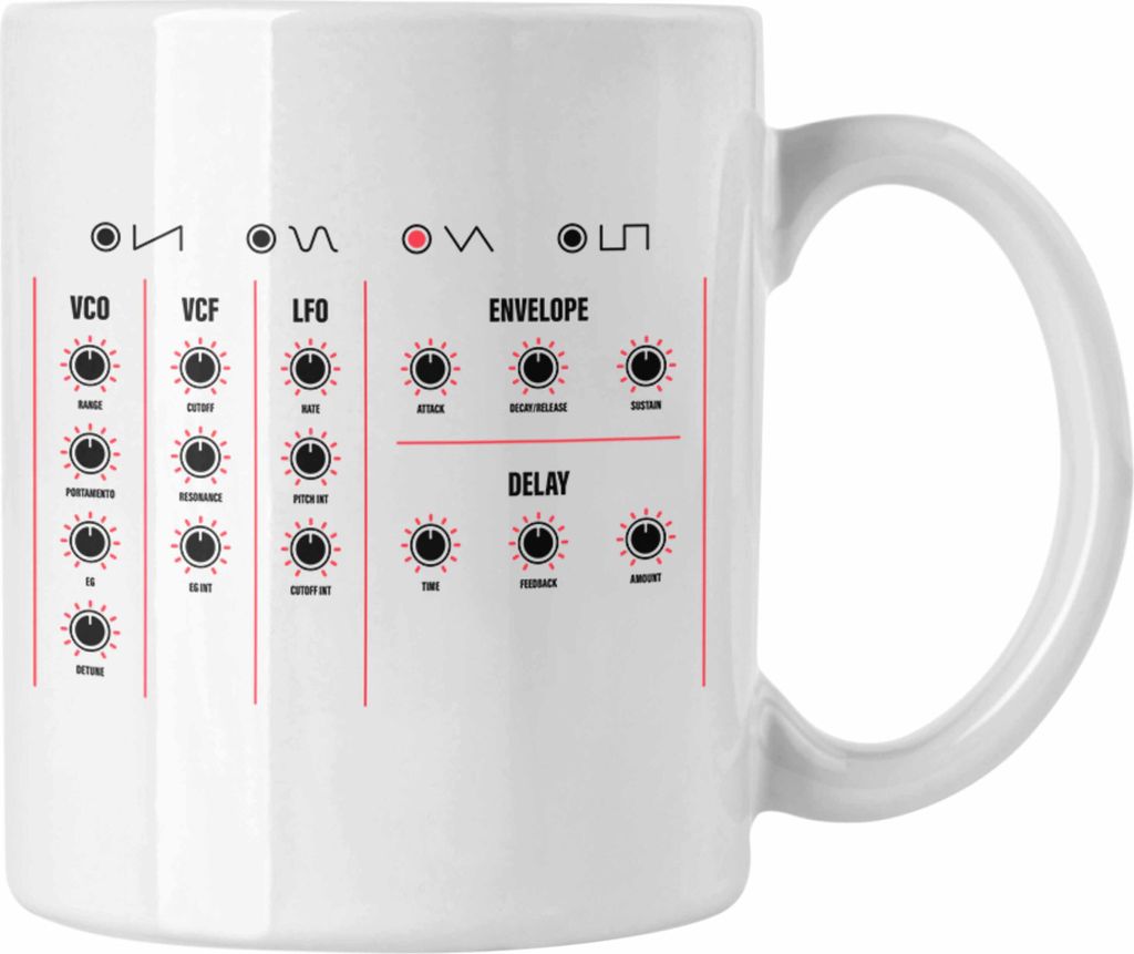 Trendation - Synthesizer DJ Geschenk Tasse Musik Techno Nerd Analog Musiker Modular Geschenkidee (Weiß)