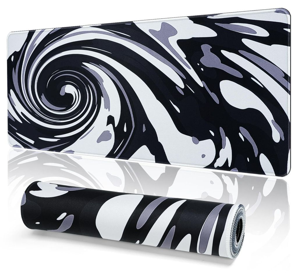 Japanisches Gaming-Mauspad XXL 800 x 300 mm, großes Mauspad mit vernähten Rändern, wasserfest und rutschfest, für PC, MacBook und Laptop. Verbe...