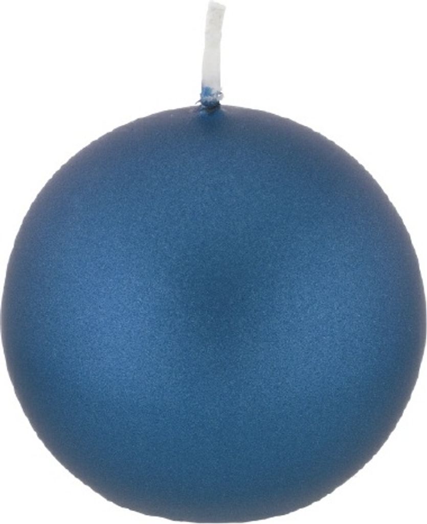 Kugelkerzen Royalblau mit Metalleffekt (Metallic Matt), Ø 15 cm, 2 Stück