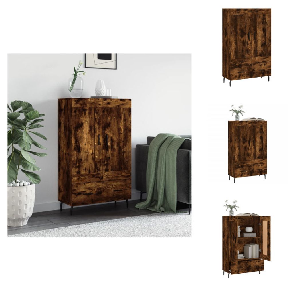 vidaXL Highboard Räuchereiche 69,5x31x115 cm Holzwerkstoff - Sideboards