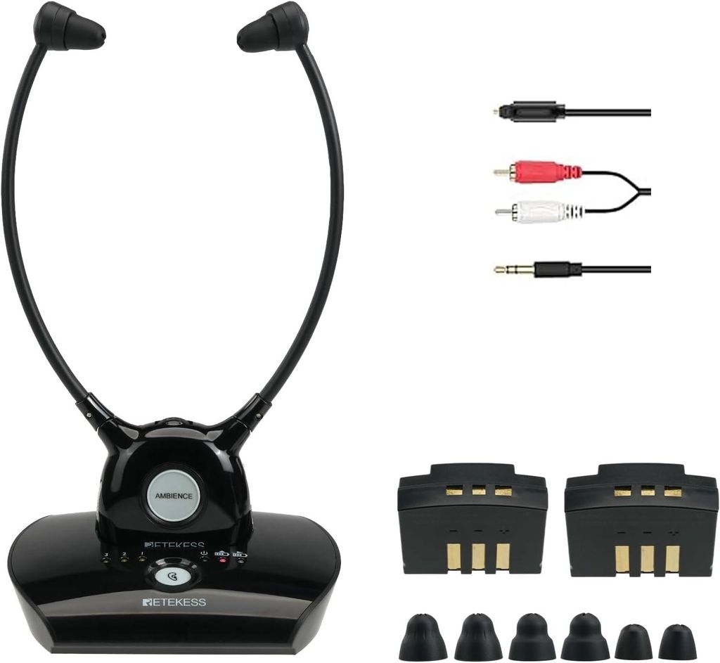 Retekess TA008 Funkkopfhörer für TV, 2.4G Low Latancy, Ein Produktbild 