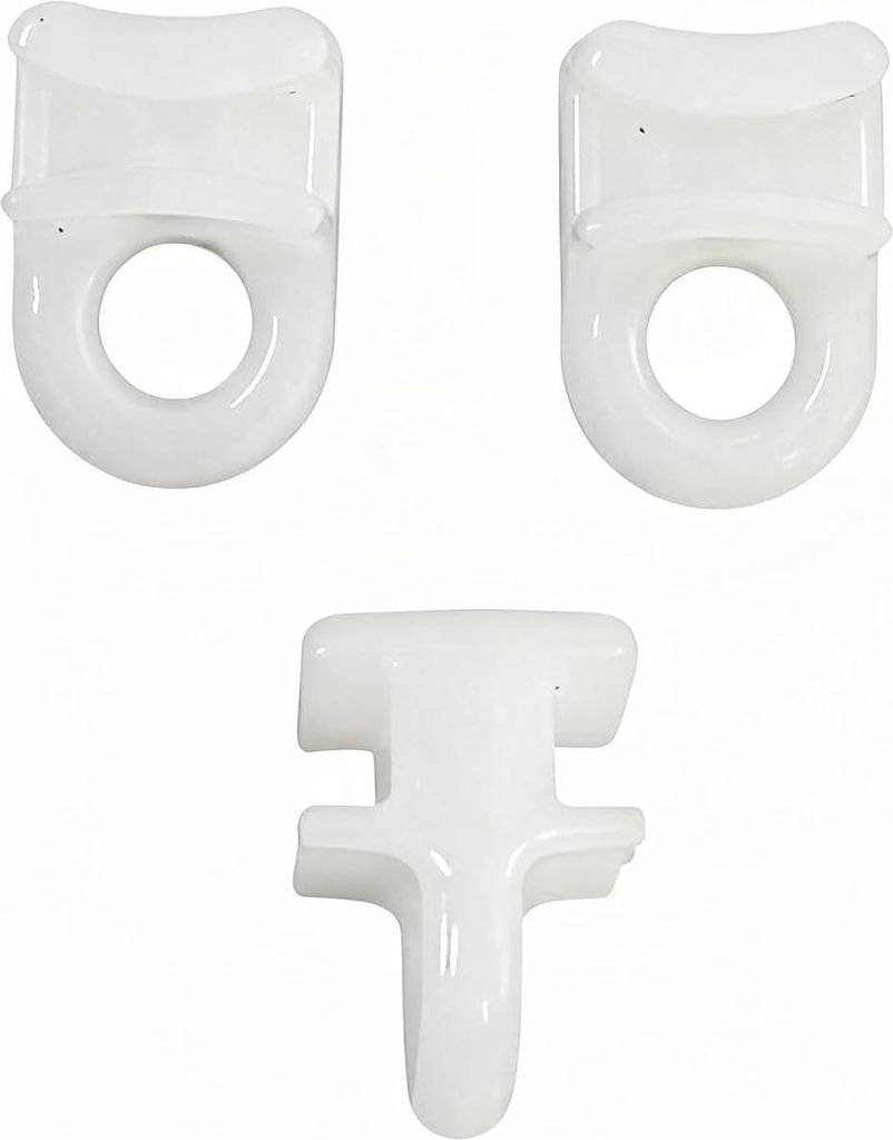 Packung mit 50 weißen Kunststoff-Gleitern für Gardinenstangen, geeignet für Wohnwagen, Wohnmobile, Fenster, Türen, Duschen, glatte Haken