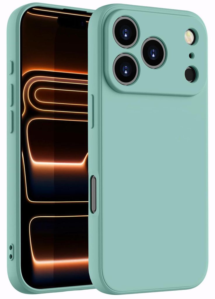 Hülle für iPhone 17 Pro Max, Slim Liquid Silikon Gel Gummi Stoßfest Schutzhülle Türkis