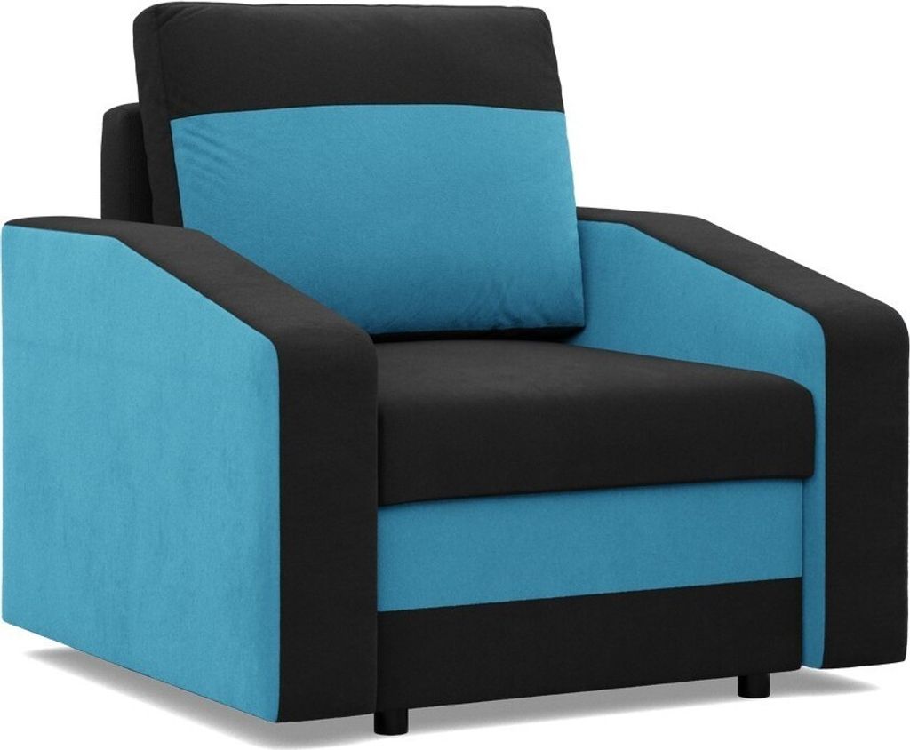 Loungesessel für das Wohnzimmer Orion, Schwarz + Blau