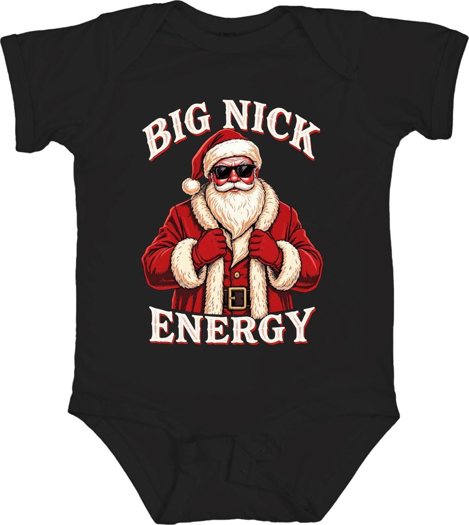 BIG NICK ENERGY Weihnachtsmann Weihnachtsgeschenk Sonnenbrille Unisex Baby Body, Schwarz, 3/6