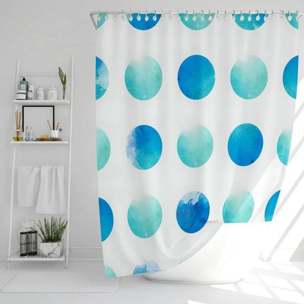 Rideau de douche turquoise 180x200 cm idéal pour baignoire et douche XL