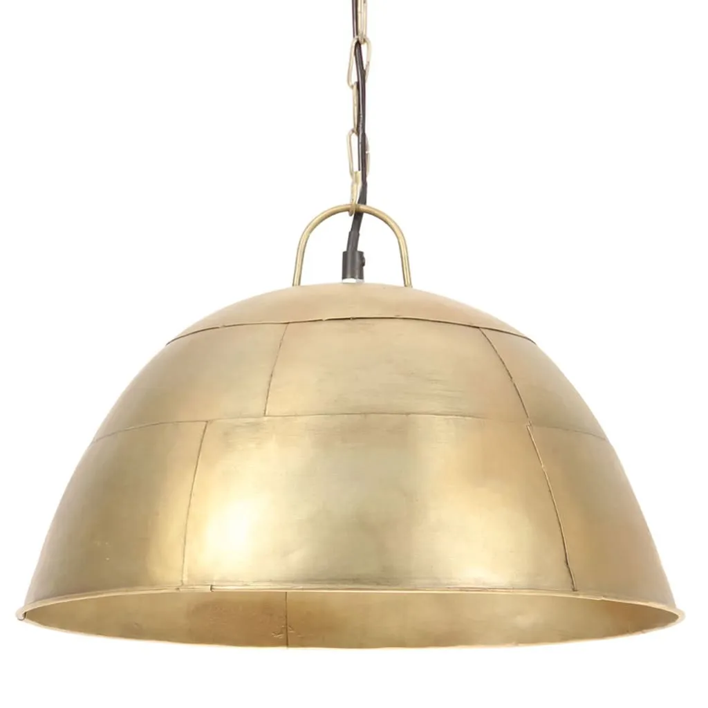 Lampe suspendue vintage 41 cm en laiton laqué style rétro industriel