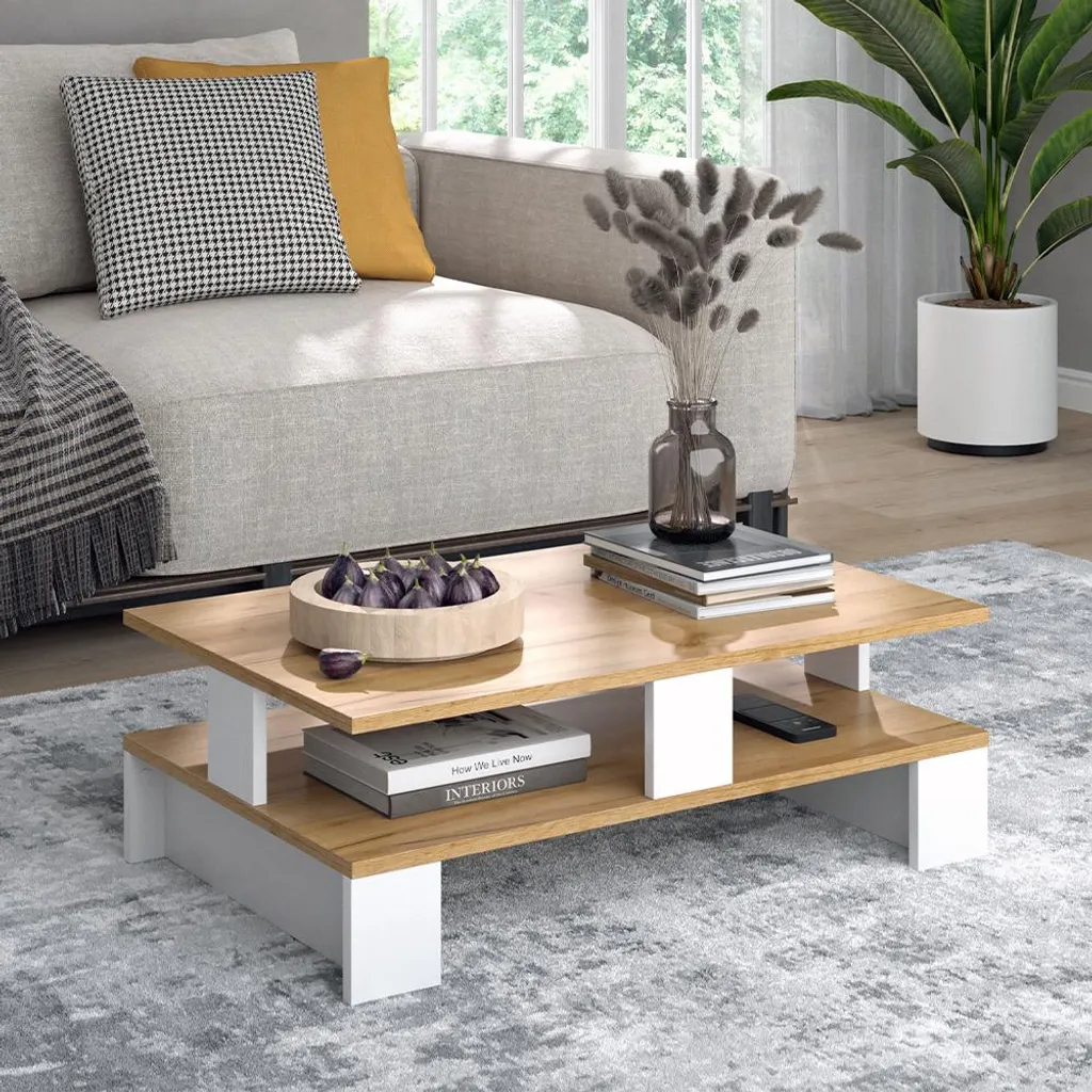 Table basse de séjour Vicco Belina 80cm pour petit salon et rangement malin