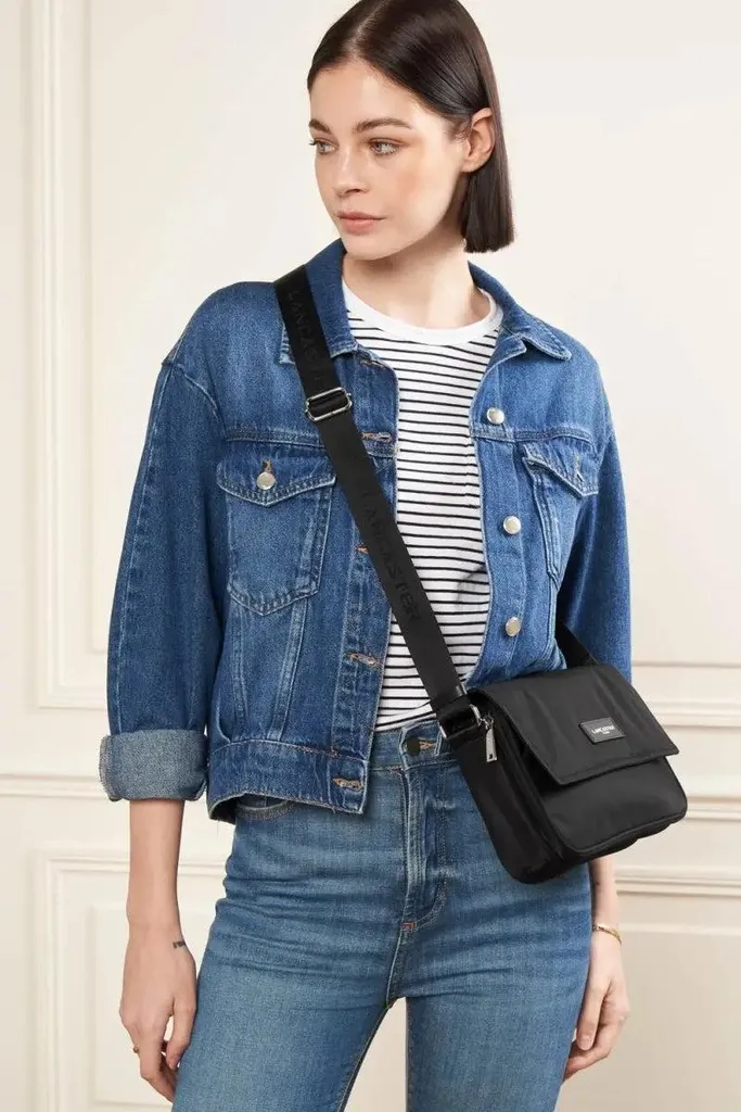 Lancaster Basic Vita M Noir - Gibecière Légère en Microfibre et Cuir - 2