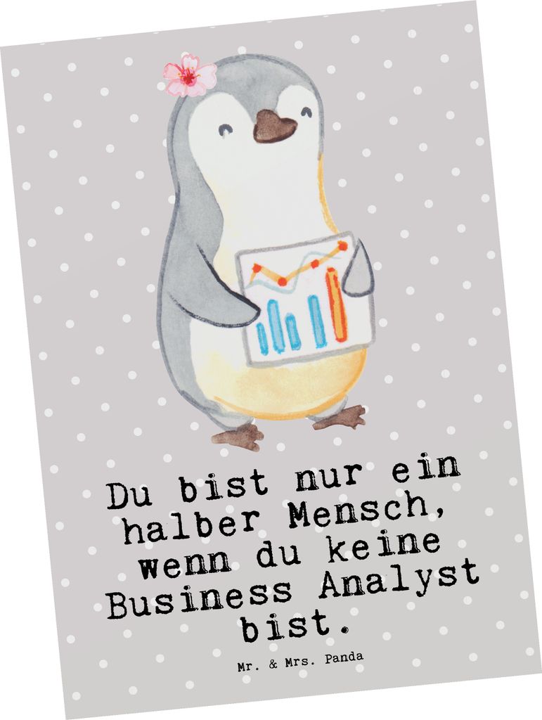 Mr. & Mrs. Panda Fotokarte Business Analyst Herz - Grau Produktbild 